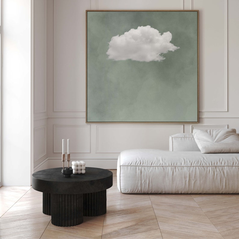 Interior Design Sketch - Grass Green Sky Clouds Wall Painting