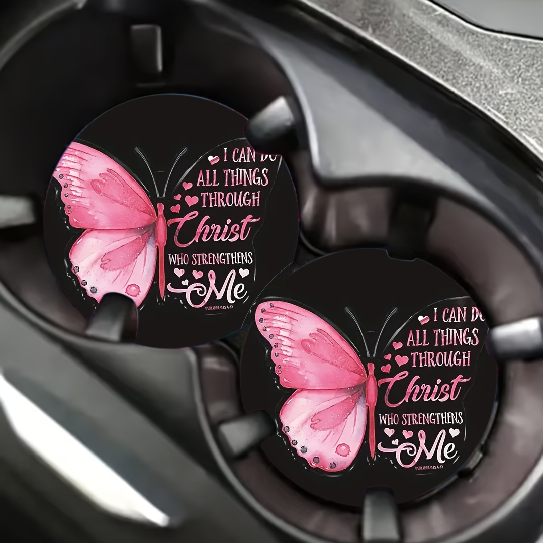 Interior Design Quotes - Cup Holder Coasters - Butterfly Design,