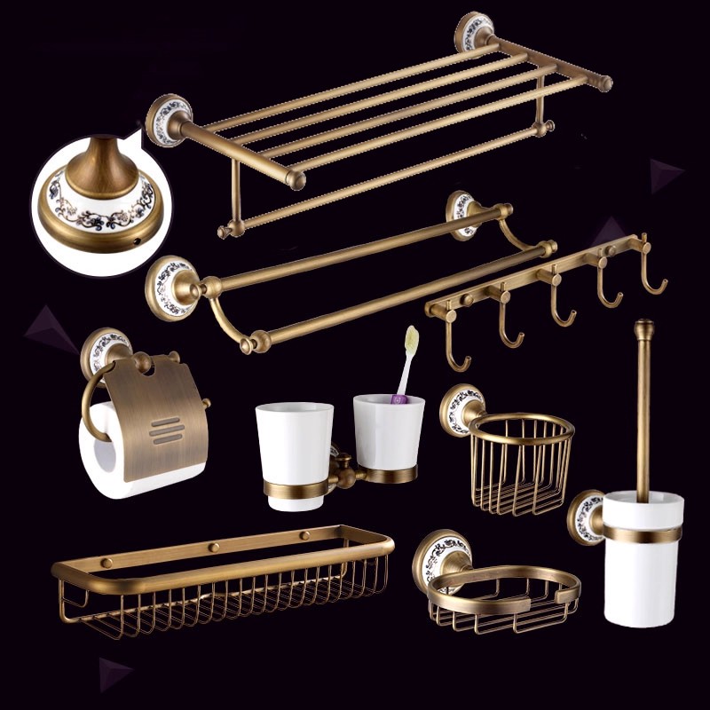 Brass Bathroom Accessories Bat - Antique Brass Hook 评论和价格