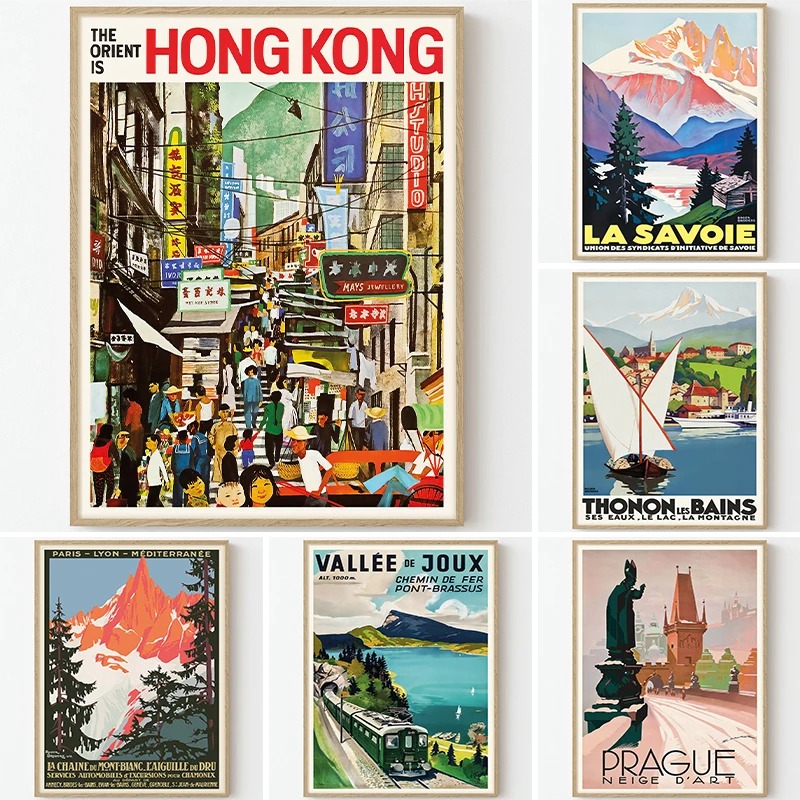 Travel Retro Poster Art Painti - Interior Design Sketch 评论和价格