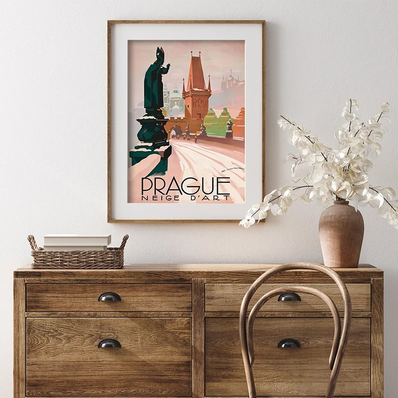 Travel Retro Poster Art Painti - Interior Design Sketch 评论和价格