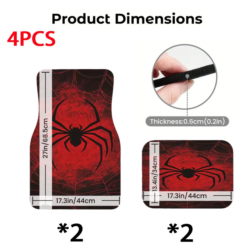5pcs Car Floor Mats, Black Spi - Interior Design Web Free 评论和价格