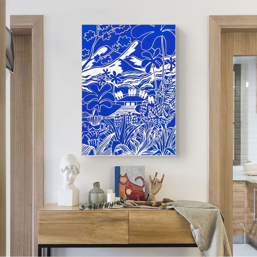 Abstract Klein Blue Simple Pos - Interior Design Sketch 评论和价格