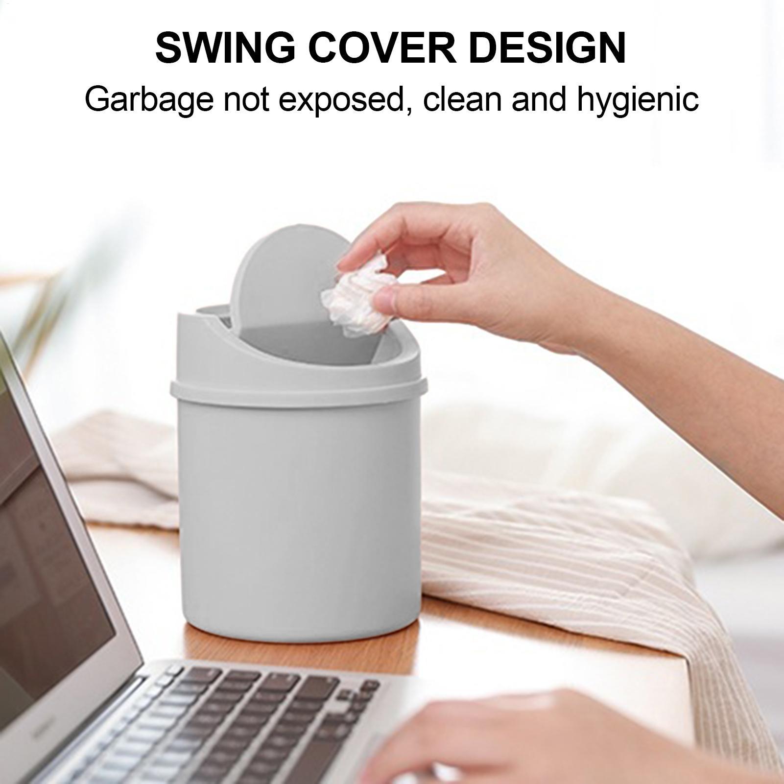Mini Desktop Trash Can with Li - Interior Design Your Room 评论和价格
