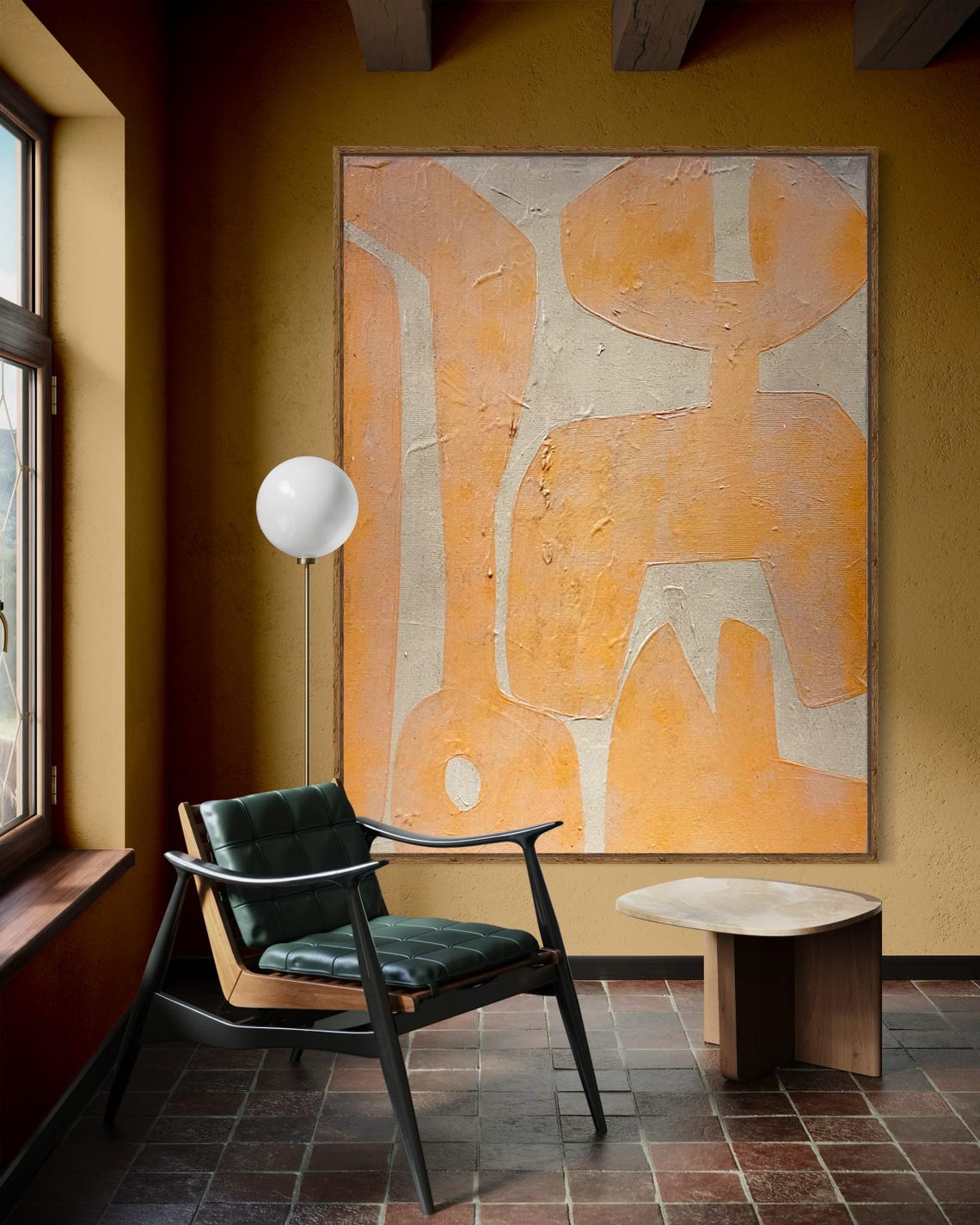 Large Abstract Textured Handma - Interior Design Sketch 评论和价格