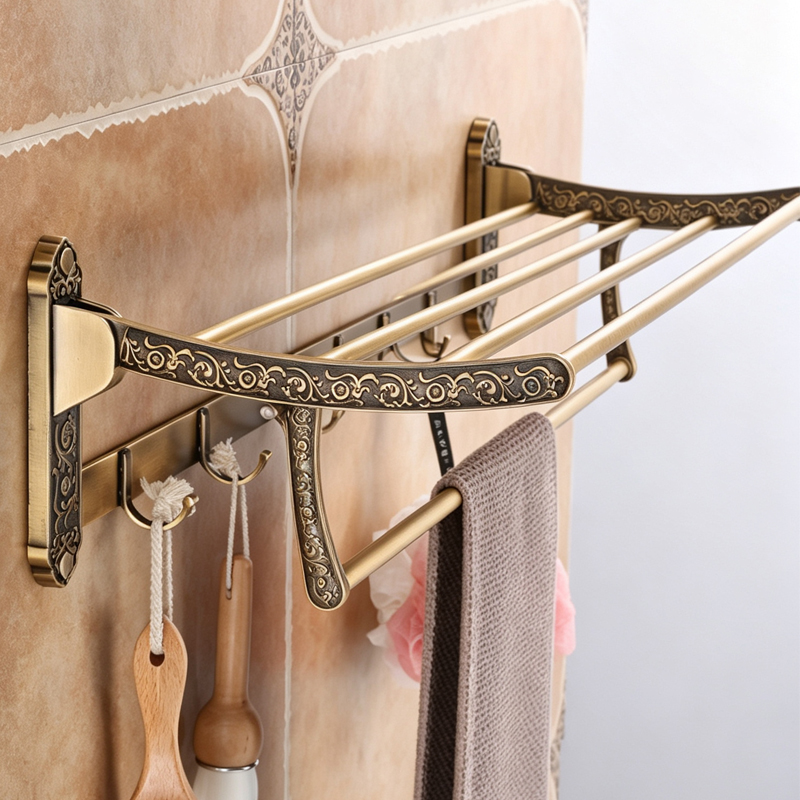 Foldable Antique Brass Towel R - Antique Brass Hook 评论和价格