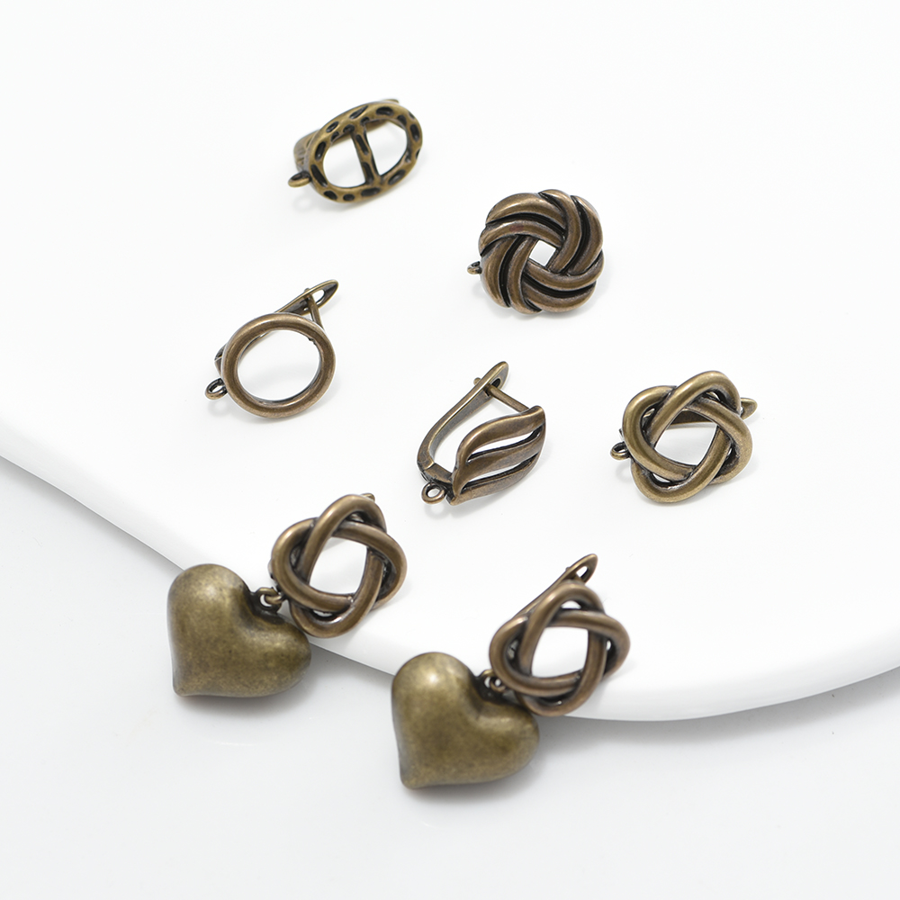 1 Pair NEW Earring Clasps Hook - Antique Brass Hook 评论和价格