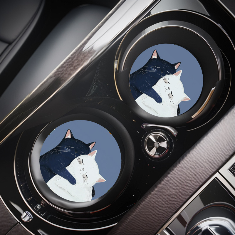 Two Acrylic Cat-Design Car Coa - Interior Design Type 评论和价格