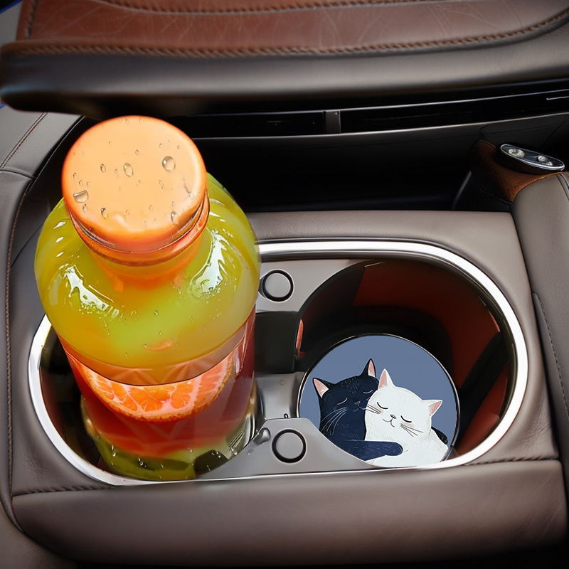 Two Acrylic Cat-Design Car Coa - Interior Design Type 评论和价格